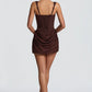 Orchidée – La Robe Mini Corset Drapée